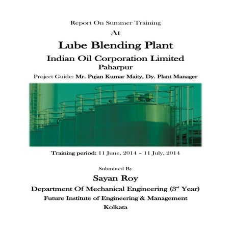 Report on Summer Training by Sayan Roy