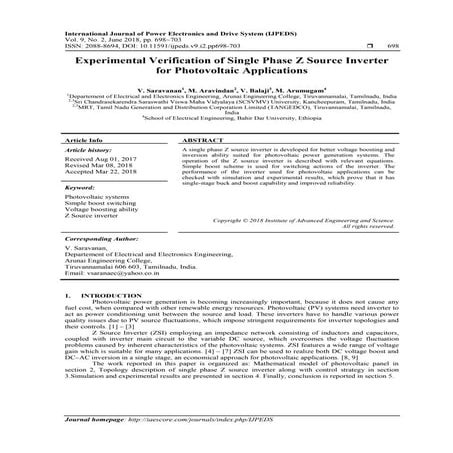 Experimental Verification of Single Phase Z Source Inverter for Photovoltaic ...