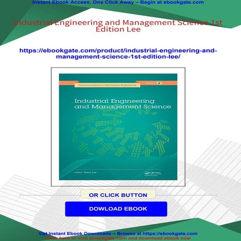 Industrial Engineering and Management Science 1st Edition Lee