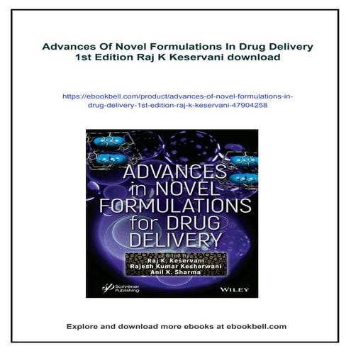 Advances Of Novel Formulations In Drug Delivery 1st Edition Raj K ...