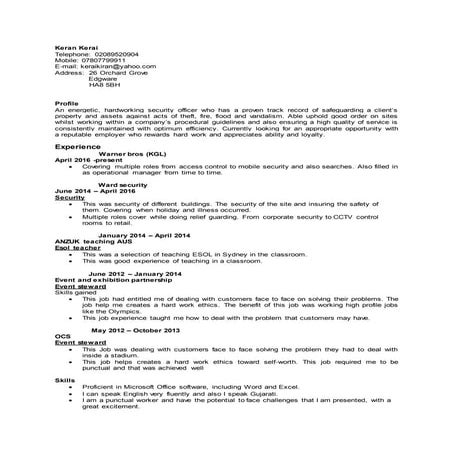 security cv | DOCX