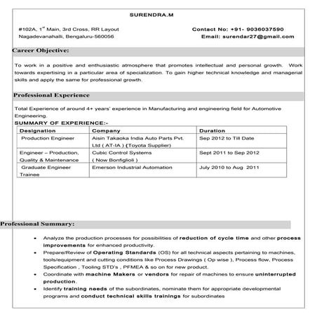 Production Engineer - AISIN TAKAOKA INDIA