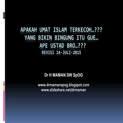 (23) apakah umat islam terkecoh