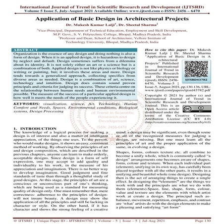 Application of Basic Design in Architectural Projects