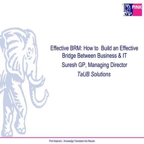 Effective BRM: How To Build An Effective Bridge Between Business and IT - Sur...
