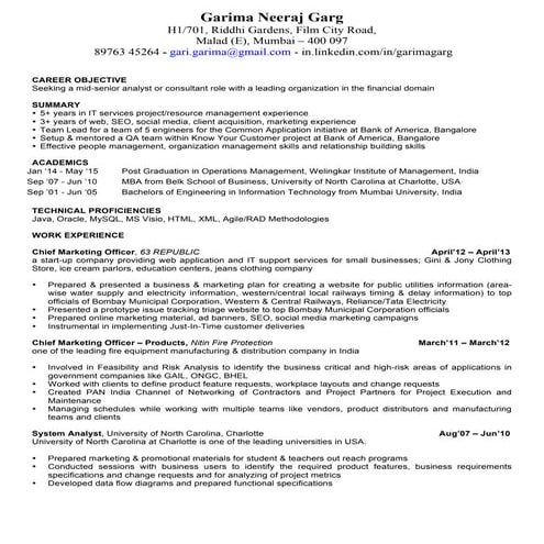 Resume - Garima Garg