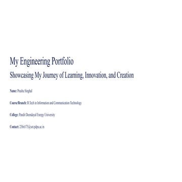 Portfolio | Engineering Journey of Learning, Innovation, and Projects