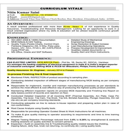Nitin Saini Engineer  CV (new)