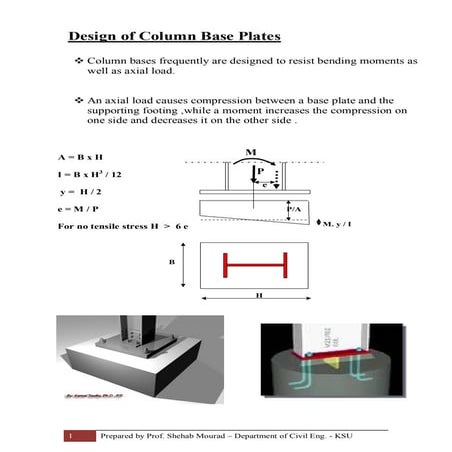 23-Design of Column Base Plates (Steel Structural Design & Prof. Shehab Mourad)