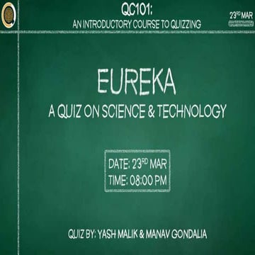QC101: Eureka | Yash & Manav