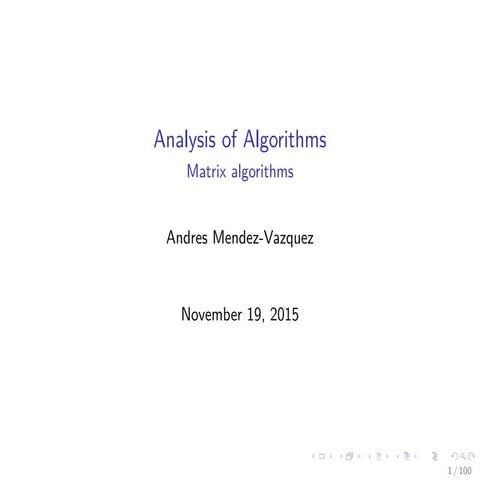 23 Matrix Algorithms