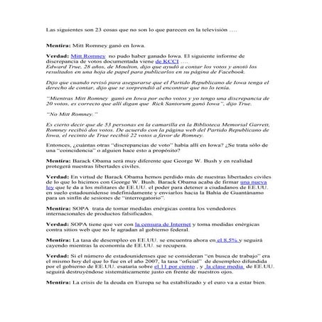 23 mentiras de la tv