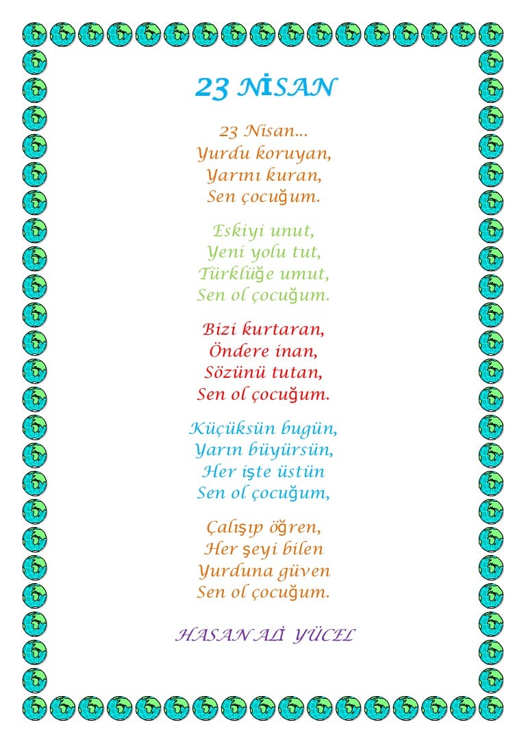 23 nisan siiri hasan ali yucel