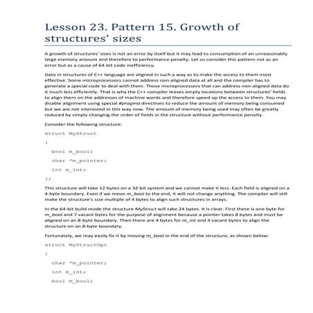 Lesson 23. Pattern 15. Growth of structures' sizes