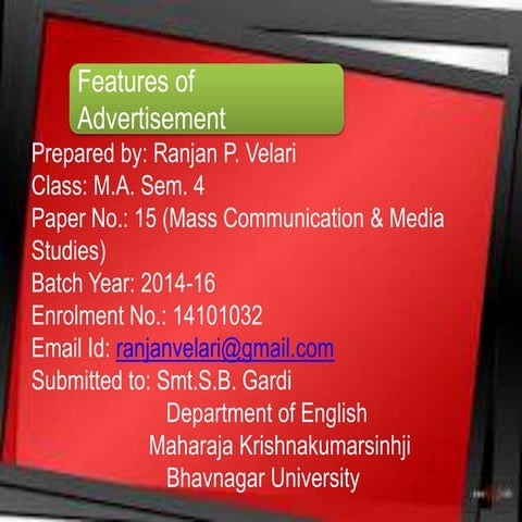 Features of Advertisement
