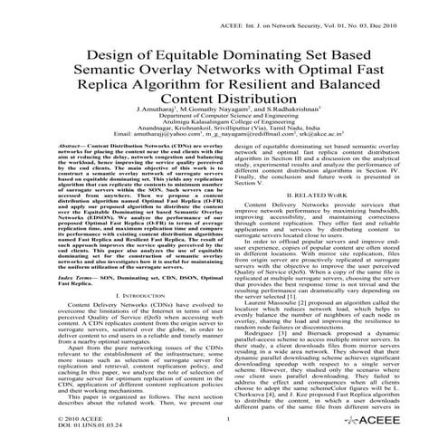Design of Equitable Dominating Set Based Semantic Overlay Networks with Optim...