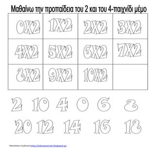 βρίσκω την προπαίδεια του 2 και του...