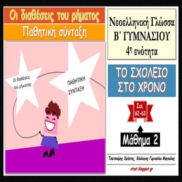 Οι διαθέσεις του ρήματος. Παθητική Σύνταξη. 4η ενότητα Γλώσσας Β Γυμνασίου (Μ...