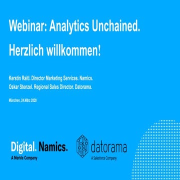 Webinar "Analytics unchained" von Namics und Datorama