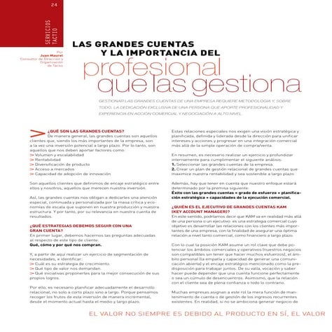 Las grandes cuentas y la importancia del profesional que las gestiona - TACTIOMAGAZINE