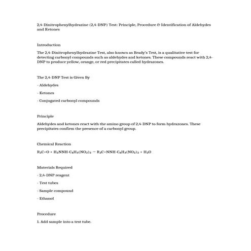 Comprehensive Guide to 2,4-Dinitrophenylhydrazine Test for Aldehydes ...