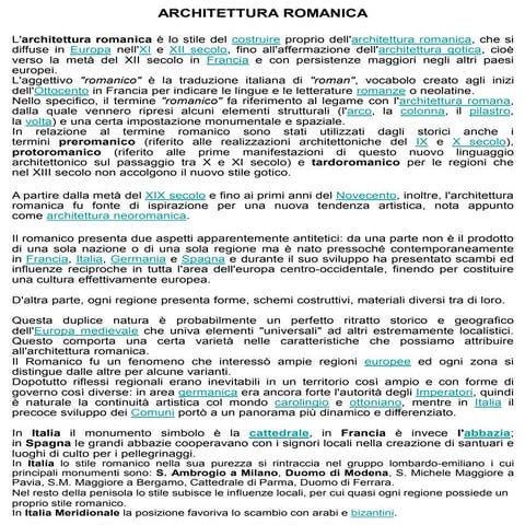 24. Architettura Romanica - Caratteri generali