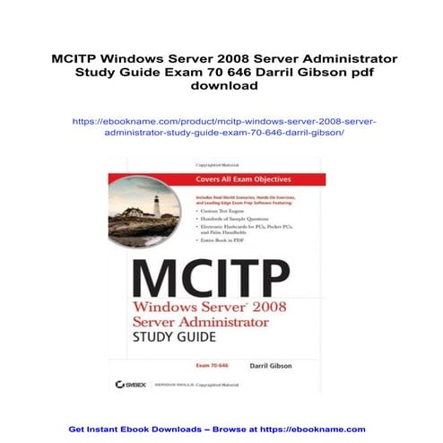 MCITP Windows Server 2008 Server Administrator Study Guide Exam 70 646 Darril...