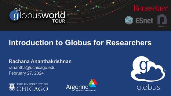 An Introduction to Globus for Researchers