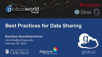 Best Practices for Data Sharing Using Globus