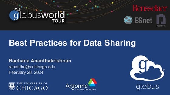Best Practices for Data Sharing Using Globus