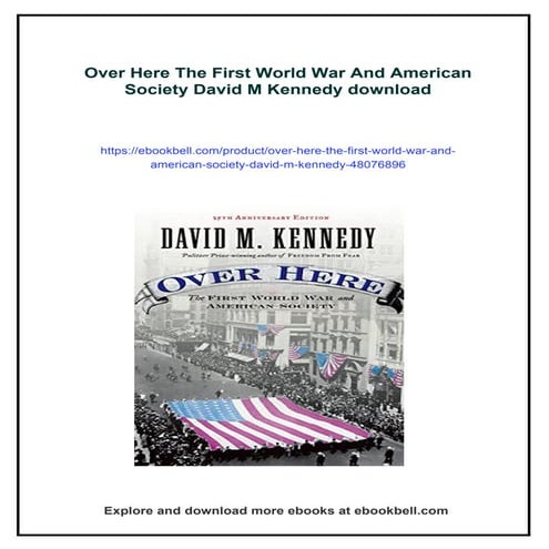 Over Here The First World War And American Society David M Kennedy | PDF