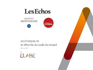 Les Français et la réforme du code du travail / Sondage ELABE pour LES ECHOS, RADIO CLASSIQUE et L'INSTITUT MONTAIGNE