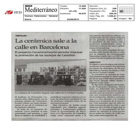 Clipping EL Periódico 24/05/12 @ IED Barcelona
