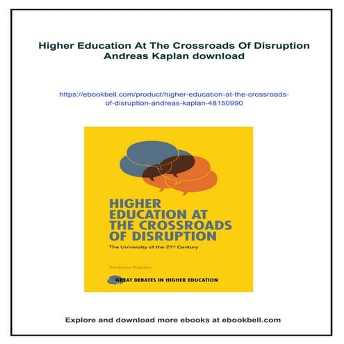 Higher Education At The Crossroads Of Disruption Andreas Kaplan