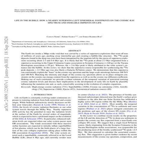 LIFE IN THE BUBBLE:HOWANEARBYSUPERNOVALEFTEPHEMERALFOOTPRINTSONTHECOSMIC-RAY ...