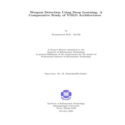 Weapon Detection Using Deep Learning : A Comparative Study of YOLO Architectures