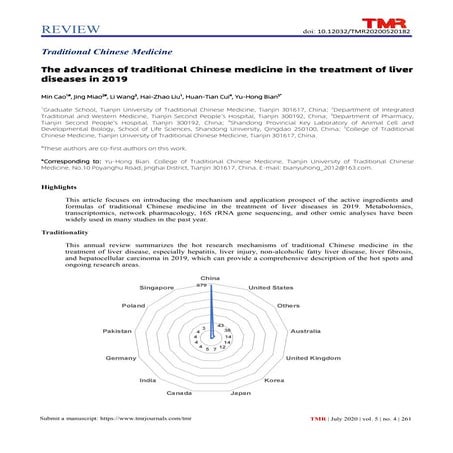 The advances of traditional Chinese medicine in the treatment of liver diseas...