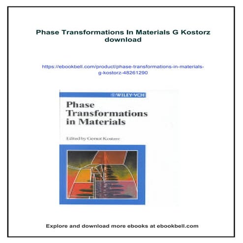 Phase Transformations In Materials G Kostorz | PDF