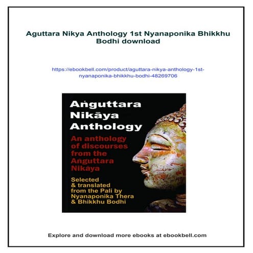 Aguttara Nikya Anthology 1st Nyanaponika Bhikkhu Bodhi