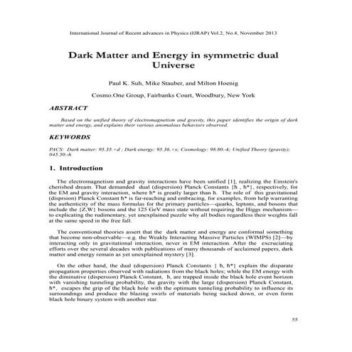 Dark Matter and Energy in symmetric dual Universe | PDF