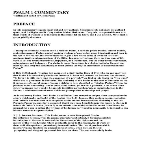 PSALM 1 COMMENTARY intelligence overview
