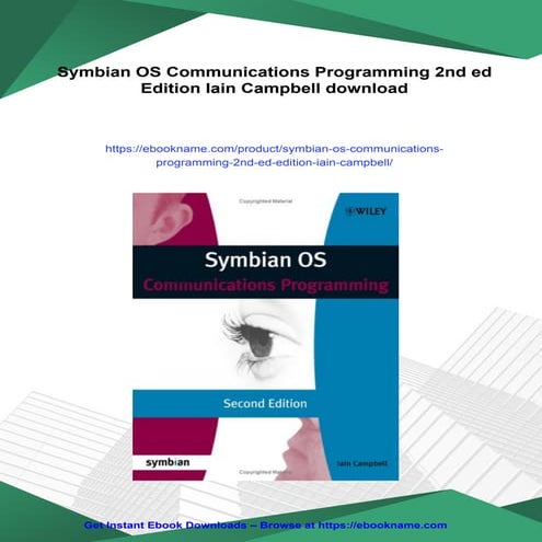 Symbian OS Communications Programming 2nd ed Edition Iain Campbell