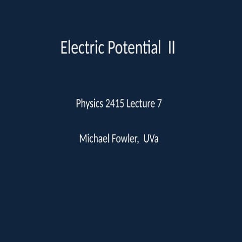 Electrical Potential For Grade 12 Physics Pptx