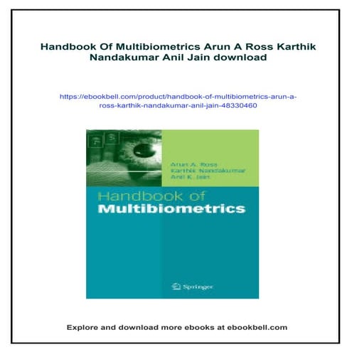 Handbook Of Multibiometrics Arun A Ross Karthik Nandakumar Anil Jain
