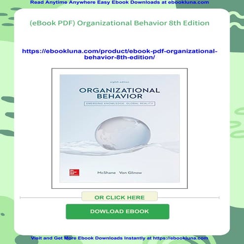 Ebook Pdf Organizational Behavior 8th Edition Pdf