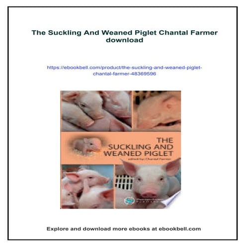 The Suckling And Weaned Piglet Chantal Farmer