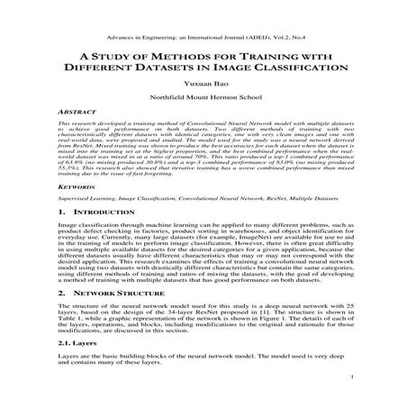 A STUDY OF METHODS FOR TRAINING WITH DIFFERENT DATASETS IN IMAGE ...