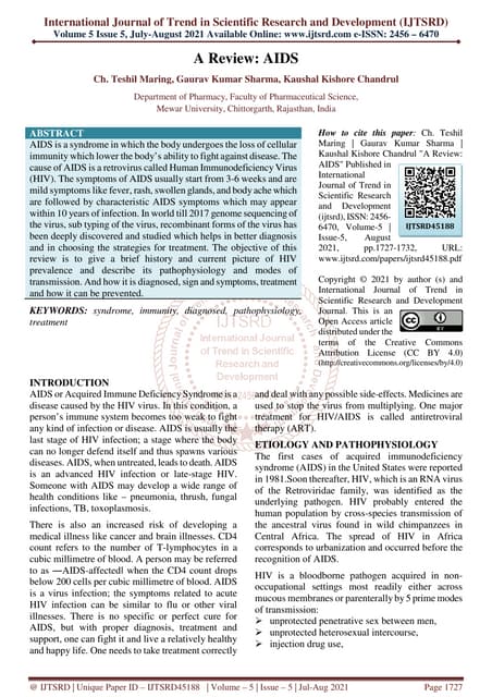Pathophysiology of HIV AIDS | PDF | Infectious Diseases | Diseases and ...