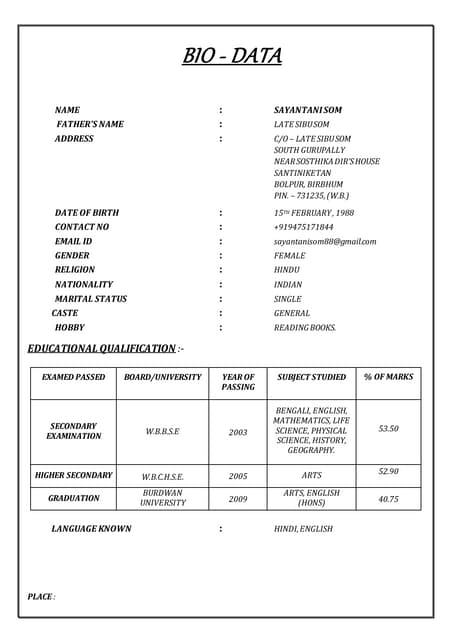BIO DATA | DOCX