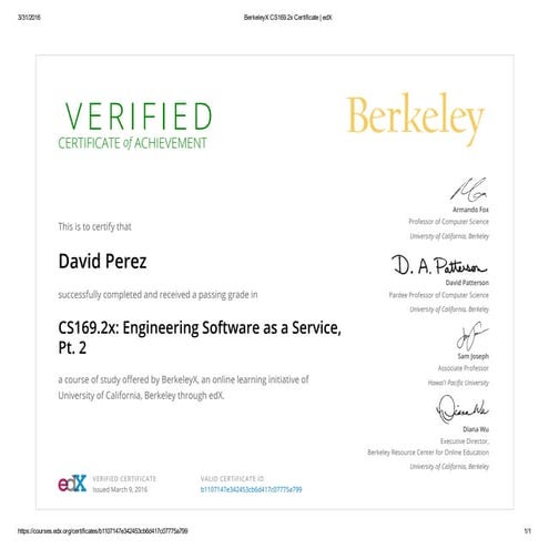 SaaS Verified Certificate last part